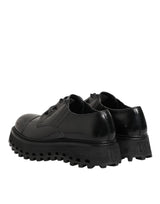 Dolce & Gabbana Black Leather Lace Up Derby Men Dress Shoes