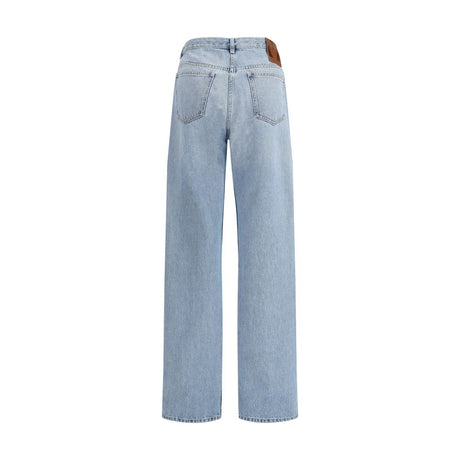 Valentino Light Blue Cotton High-Waisted Jean