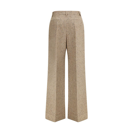Valentino Beige Fleece Wool Casual Pants