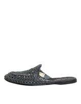 Dolce & Gabbana Blue Woven Slides MULES Men Sandals Shoes