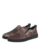 Dolce & Gabbana Multicolor Cotton Low Top Slip On Men Sneakers Shoes