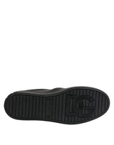 Dolce & Gabbana Black Leather Low Top Slip On Sneakers Shoes