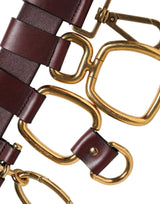 Dolce & Gabbana Brown Key Ring Clip Attachments Buckle Belt