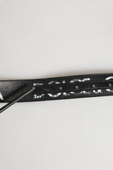 Dolce & Gabbana Black White Printed Metal Logo Buckle Belt
