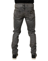 Dolce & Gabbana Gray Cotton Stretch Slim Fit Men Denim Jeans