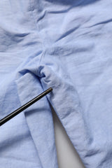 Dolce & Gabbana Light Blue Linen Mid Waist Men Bermuda Shorts