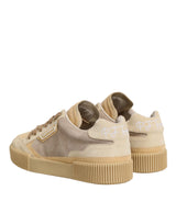 Dolce & Gabbana Beige Leather Miami Low Top Sneakers Men Shoes