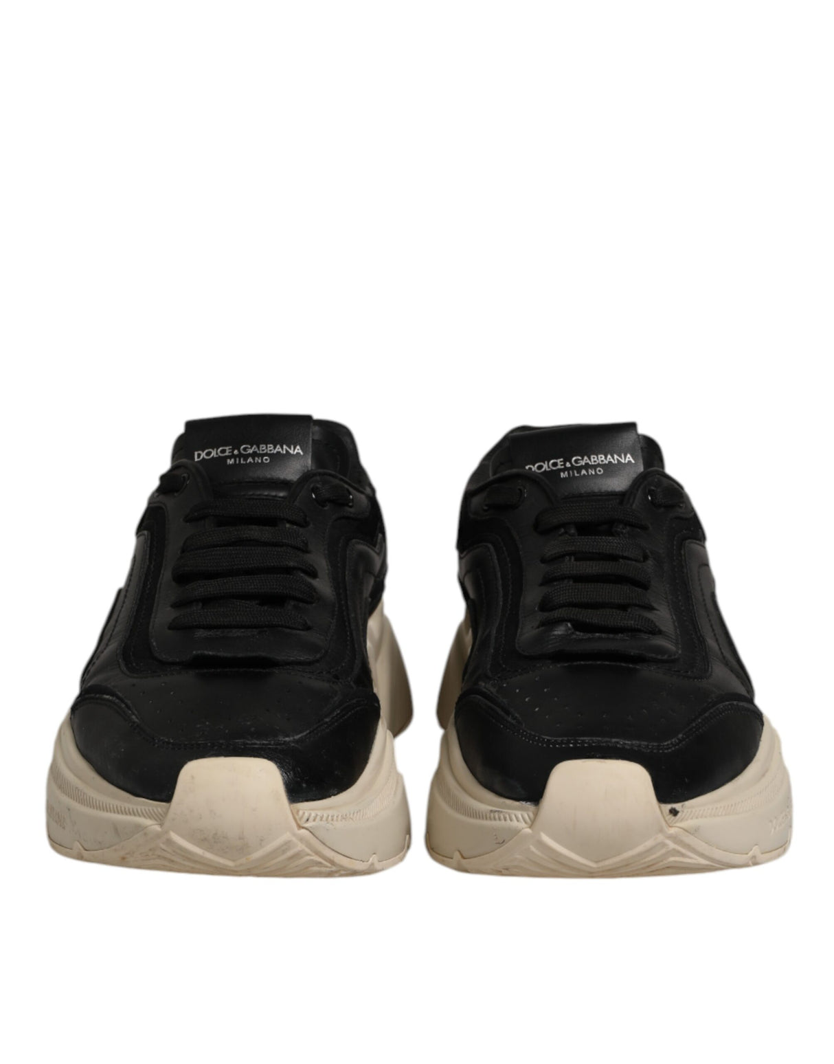 Dolce & Gabbana White Black Daymaster Low Top Sneakers Shoes