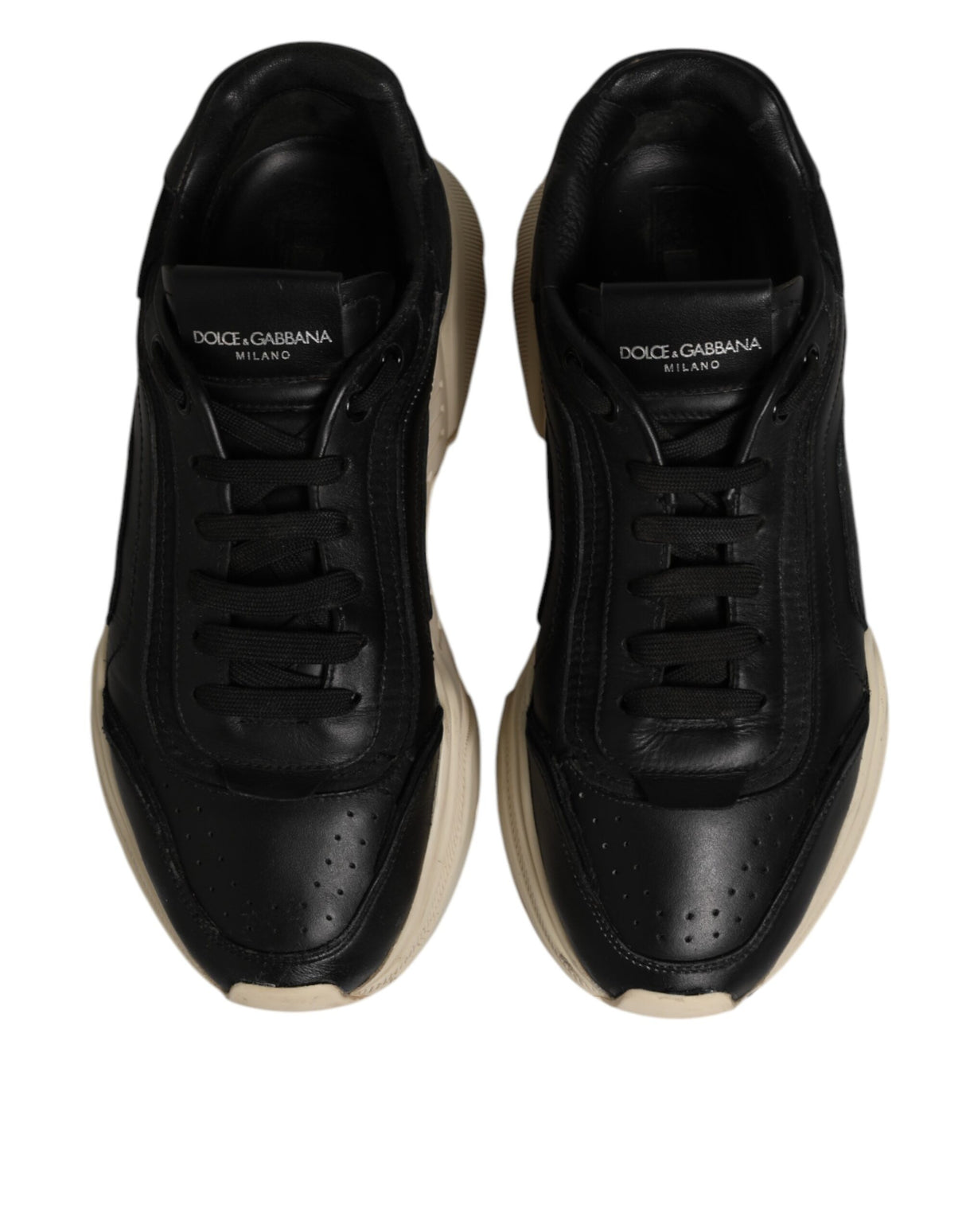 Dolce & Gabbana White Black Daymaster Low Top Sneakers Shoes