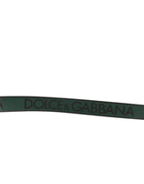 Dolce & Gabbana Green Black Classic Metal Logo Buckle Belt