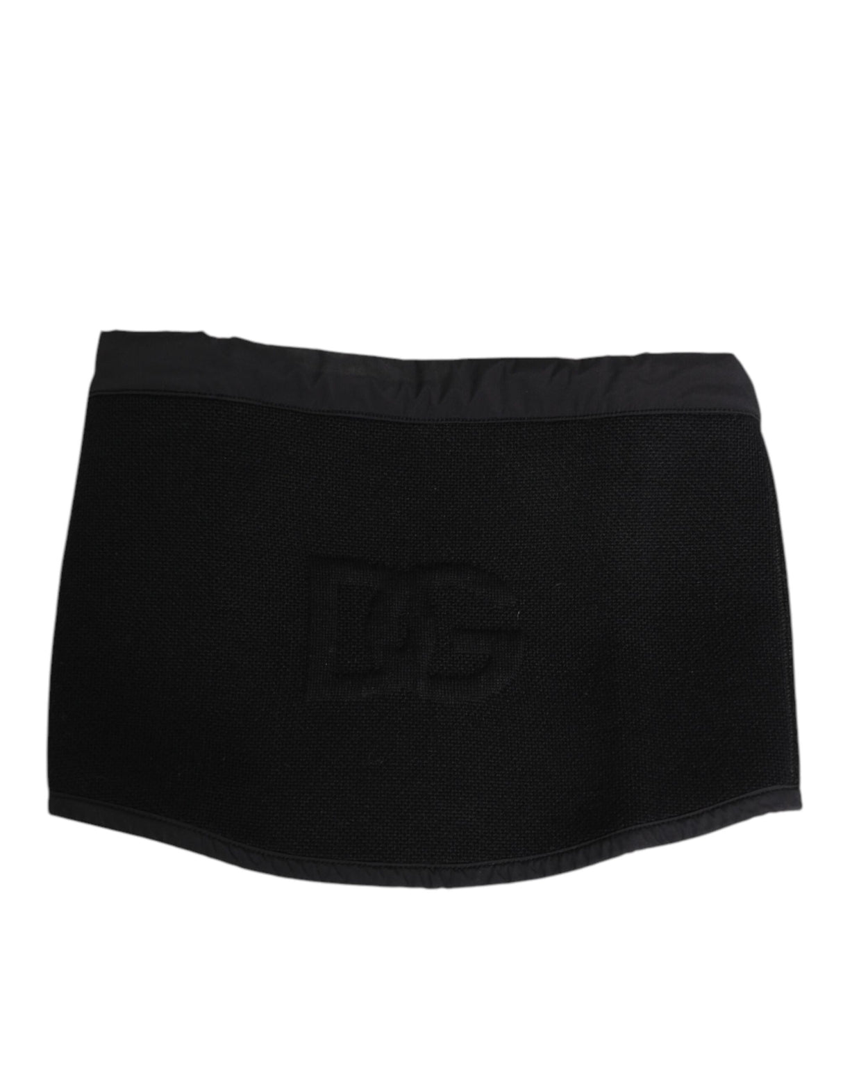 Dolce & Gabbana Black Lace Stole Knitted DG Logo Men One Size  Scarf