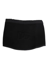Dolce & Gabbana Black Lace Stole Knitted DG Logo Men One Size  Scarf
