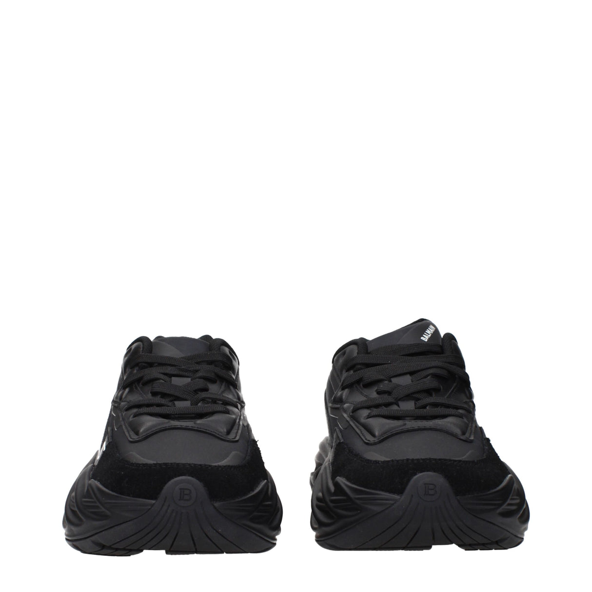 Balmain Black Leather Athletic Sneakers