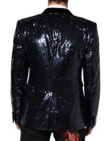 Dolce & Gabbana Blue Sequin SICILIA Double Breasted Blazer