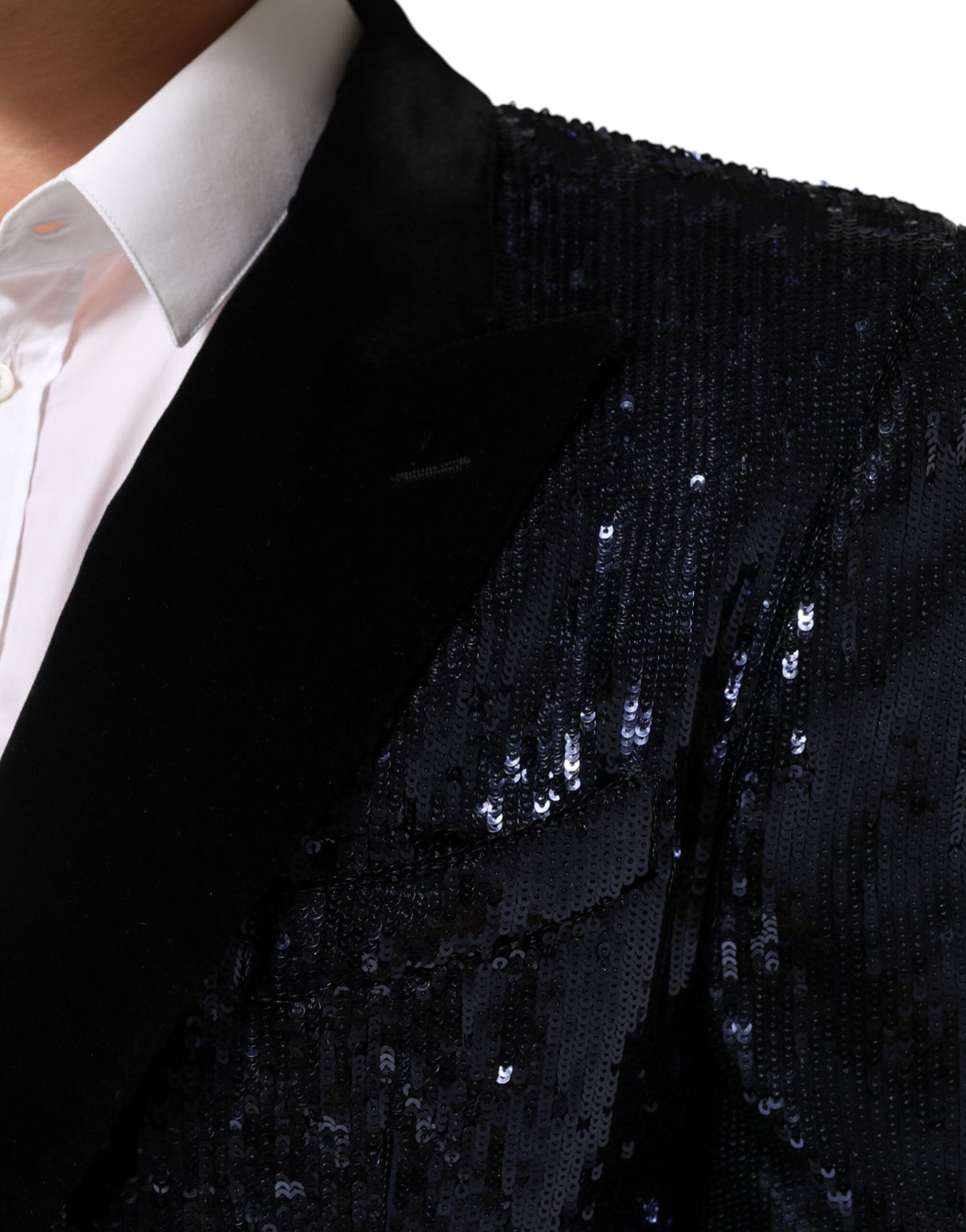 Dolce & Gabbana Blue Sequin SICILIA Double Breasted Blazer