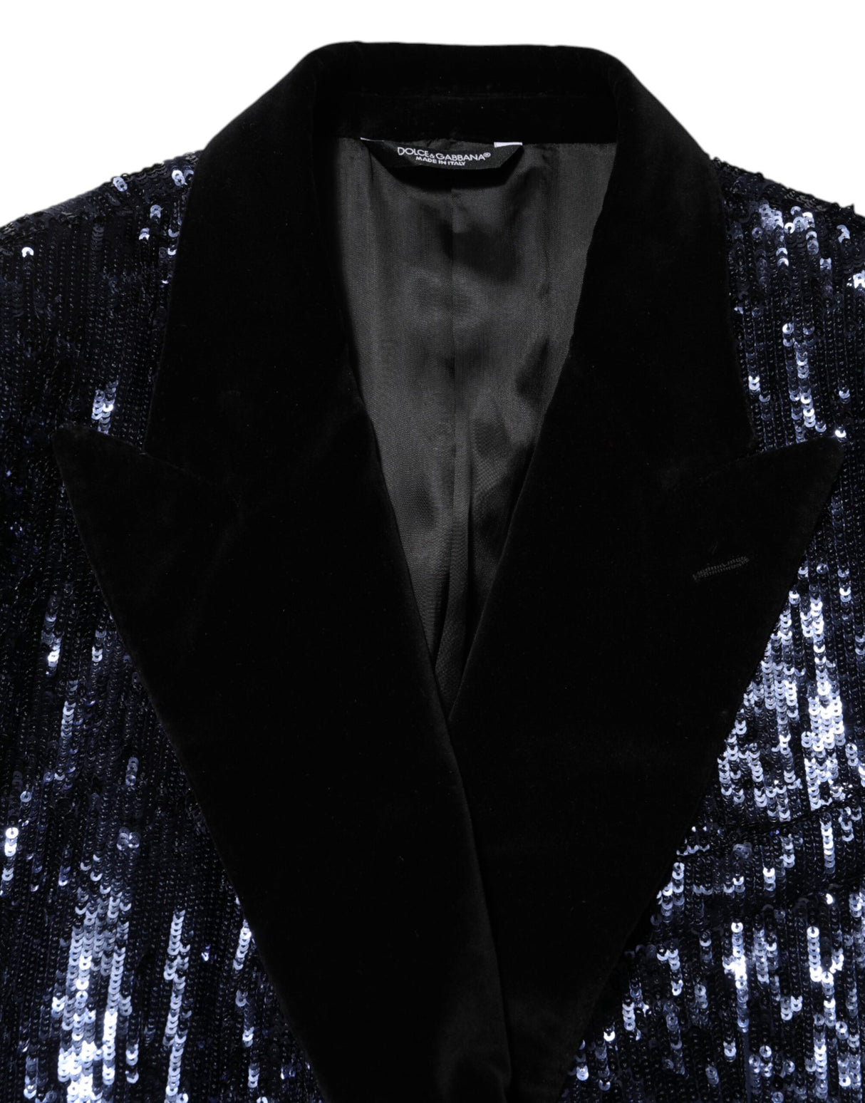 Dolce & Gabbana Blue Sequin SICILIA Double Breasted Blazer