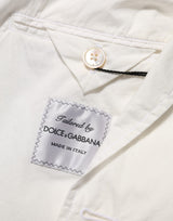 Dolce & Gabbana White Cotton 1 Button Men Suit Blazer
