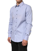 Dolce & Gabbana Blue SICILIA Cotton Men Dress Formal Shirt