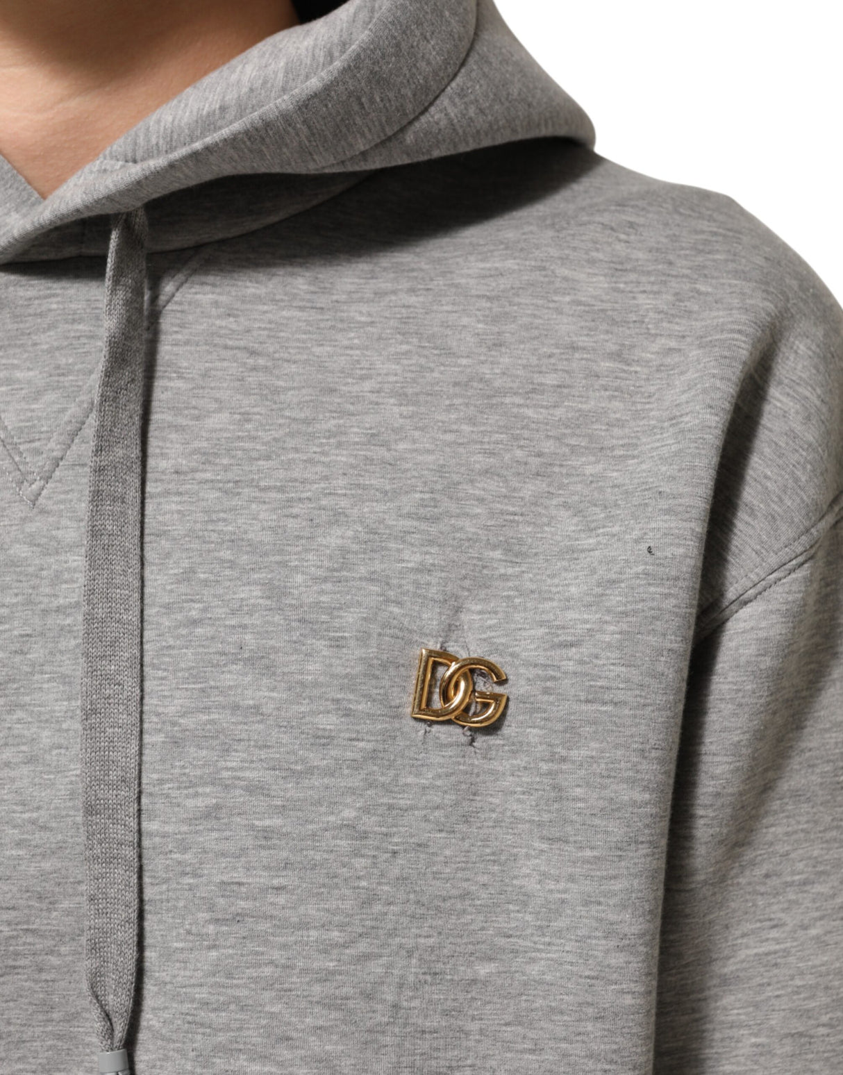 Dolce & Gabbana Gray Logo Cotton Hooded Sweatshirt Sweater