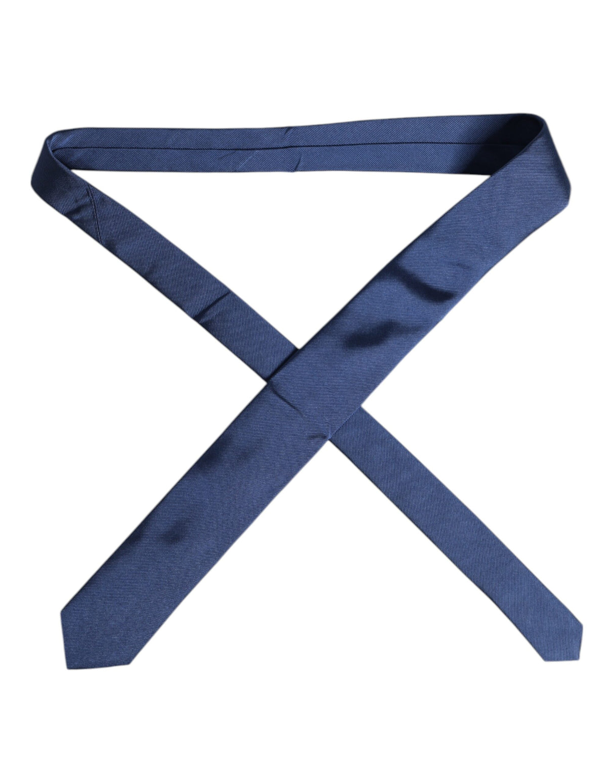 Dolce & Gabbana Men Blue Solid Silk Adjustable Necktie Accessory Tie