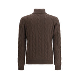 Aragona Cashmere Braided Turtleneck Sweater