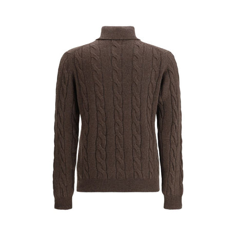 Aragona Cashmere Braided Turtleneck Sweater