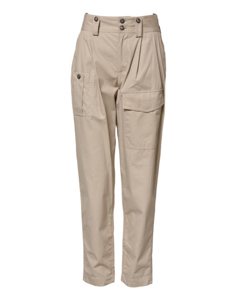 Dolce & Gabbana Beige Cotton Tapered Cargo Men Trouser Pants