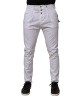 Daniele Alessandrini White Cotton Stretch Slim Fit Denim Jeans
