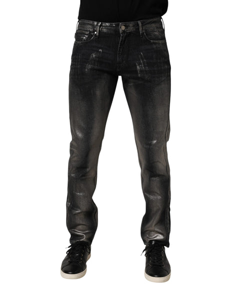 Emporio Armani Black Washed Slim Fit Men Denim Trouser Jeans