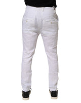 Daniele Alessandrini White Linen Formal Dress Trouser Pants