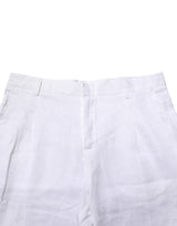 Daniele Alessandrini White Linen Formal Dress Trouser Pants