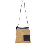 Jil Sander Beige Raffia Crossbody Bag