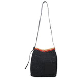 Jil Sander Black Raffia Crossbody Bag