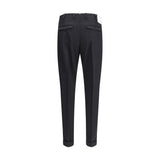 PT Torino Black Fleece Wool Casual Pants