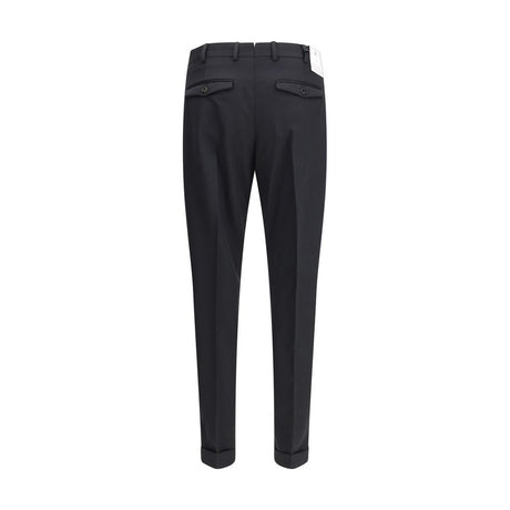 PT Torino Black Fleece Wool Casual Pants