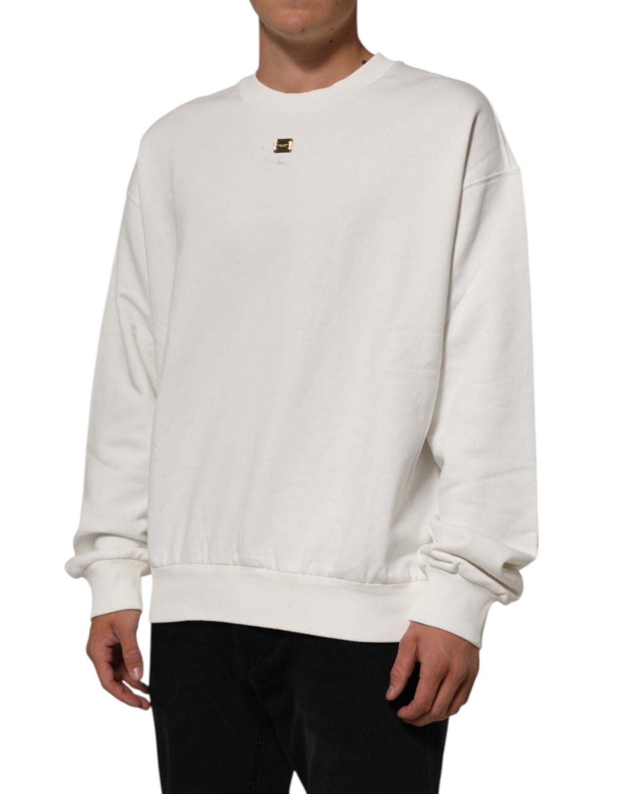 Dolce & Gabbana White DG Logo Crew Neck Sweatshirt Sweater