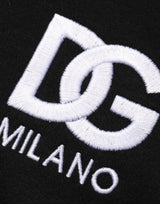Dolce & Gabbana Black Cotton DG Logo Embroidery Top  T-shirt