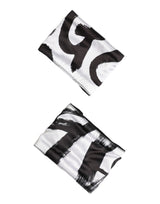 Dolce & Gabbana Black White DG Logo Silk 1 Pair Wristband