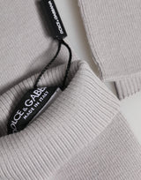 Dolce & Gabbana Gray Virgin Wool Knitted Fingerless Men Gloves