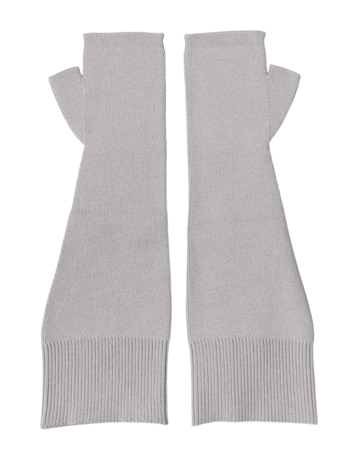 Dolce & Gabbana Gray Virgin Wool Knitted Fingerless Men Gloves