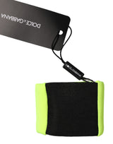 Dolce & Gabbana Yellow Green Silk DG Logo Men Wristband