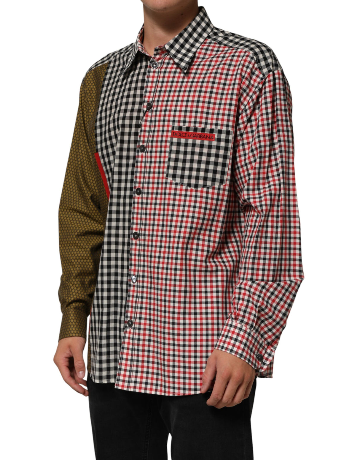 Dolce & Gabbana Multicolor Cotton Collared Checkered Shirt