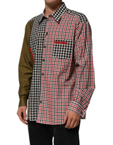 Dolce & Gabbana Multicolor Cotton Collared Checkered Shirt