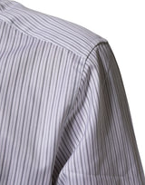 Dolce & Gabbana White Stripes Long Sleeves GOLD Dress Shirt