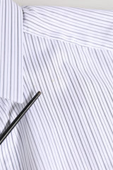 Dolce & Gabbana White Stripes Cotton Men GOLD Dress Shirt