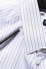 Dolce & Gabbana White Stripes Cotton Men GOLD Dress Shirt