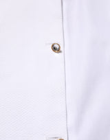Dolce & Gabbana White Cotton Collared Bib GOLD Dress Shirt