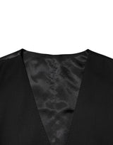 Dolce & Gabbana Black Polyester Dress Formal Waistcoat Vest