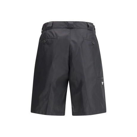 Prada Black Recycled Polyamide Bermuda Shorts