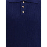 Brunello Cucinelli Blue Cashmere Polo Shirt